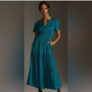 Anthropologie's Somerset Maxi Dress: - The Lumensilk Edition Turquoise XS